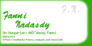 fanni nadasdy business card